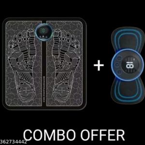  Combo massager FULL BODY MASSAGER + Electric Foot Sole Massager Pad, EMS Foot Sole Massager Pad, Feet Massage Pad Relieve Feet Pain, Rechargeable Foot Sole Massager Pad with 8 Modes, 18 Strength Levels mini massager+foot pad massager