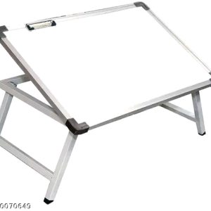 EzyNova Multi Purpose White Board Study Table For Kids Wood Portable Laptop Table (Finish Color – White, Pre Assembled)