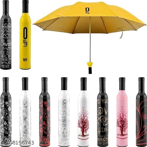 Stylish Bottle Umbrella Windproof Double Layer for UV Protection & Rain Foldable Capsule shape Case Cover Fancy Magic Umbrella pack of 1 - Image 2