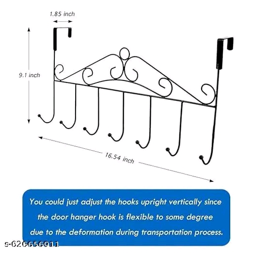 02 pcs Door Hanger, Door Hooks, Metal Door hanger, coat hanger with unique design 02 pcs black - Image 6