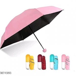 Foldable mini capsule umbrella Pack of 1 Multicolour