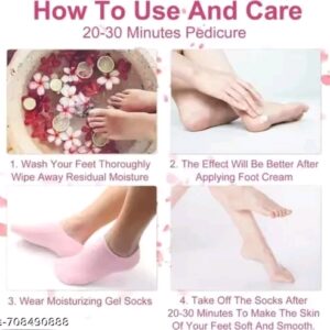 2 Pairs Silicone Socks for Dry Cracked Feet Women