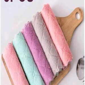 Hanging Microfiber Hand Napkin Roti / Chapati cloth ,table wiping, mirror cleaning for Wash Basin Kitchen Sink dining towel Multicolor Napkins Multipurpose Kitchen Chapatis Cleaning Duster Cloth (Color may very) Pack of 5 PCS (25 * 25 cm)