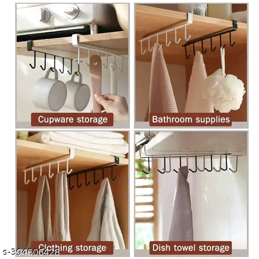 Metal 6 Hook Under Shelf Cabinet Rack for Coffee Cup - Image 4
