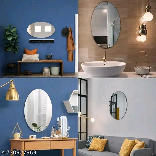 Oval Shape Adhesive Unbreakable Mirror Sticker for Wall Pack Of 2 - Image 3