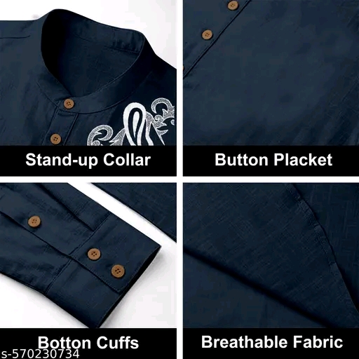 kurta printed kurtas men combo kurta mens short kurta casual shirt straigth 100% cotton multiple colour kurta shirt kurta for men shirt kurta - Image 2