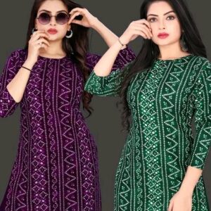 Polyster/Crepe fabric-Stylish Printed Combo of 2