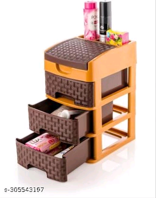 Mini Drawer Storage System Organizer for Home Office Parlor School Kitchen & Clothes 3 Layer Plastic Multi-Purpose Chest of Modular Containers Trolley Foldable