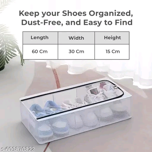 VDNSI Shoe Storage Box Space Saving Foldable Sneaker Shoe Rack Shoe Box With Transparent Lid Fits Foldable & Easy to Clean Shoe Organizer for Closet (pack of 1 white