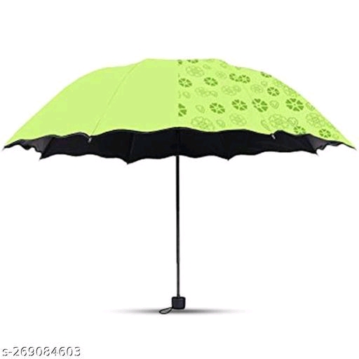 Trendy 3 Fold Magic Umbrella Changing Secret Blossoms with Water - Image 2