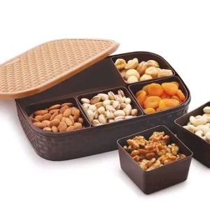 Rockfield INDIA Plastic Gemini 6 Sections Multipurpose Dry Fruit