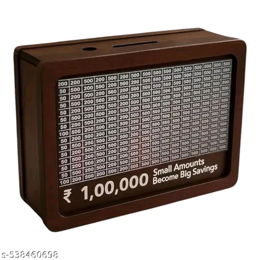 1 Lakh Wooden Money Piggi Bank for Kids - Image 2