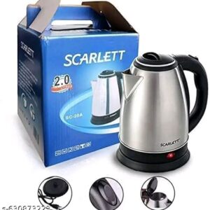 1.8L Silver Stainless Steel Electric Kettle for Water, Tea & Coffee”