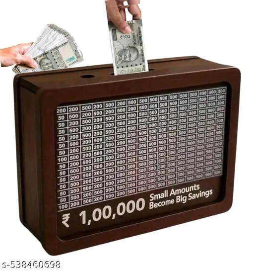1 Lakh Wooden Money Piggi Bank for Kids - Image 4