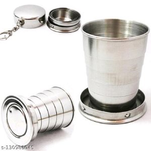 vishal smart mall Portable Folding Stainless Steel Travel Camping Water Mug Cup Glass