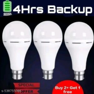 Rechargeable LED Bulb B22 Holder Pack of 3