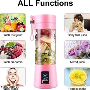 SR Portable Blender, Personal Size Electric Rechargeable USB Juicer Cup, Fruit Mixer Machine with 6 Blades for Home and Travel juicer (380 ml, Multicolour),1 Jar Mixer