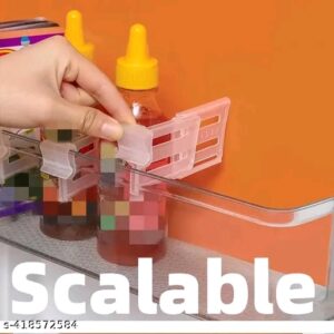 Stylex Store Wordwide e-Mart Refrigerator Internal Drawer Shelf Divider Clip, Fridge Drawers Storage Partition Clips Storage Organizer Space Dividing Bottle Food Packets Organizer for Refrigerator. (PACK OF 10)