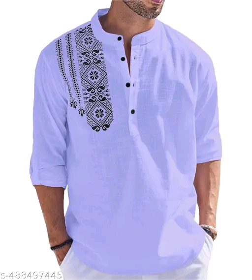 MEN PRINTED SHORT KURTA - Image 10