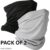 Versatile Cotton Bandana |Anti Dust proof Face Cover |Neck Warmer| Headband | Outdoor Running Cycling Sport for Men and Women [Pack of 2] Grey & Black