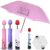 Waterproof UV Protection Mini Folding Creative Rose Flower Case Canvas Plastic Umbrella with Compact Bottle Multicolour (Pack of 1)